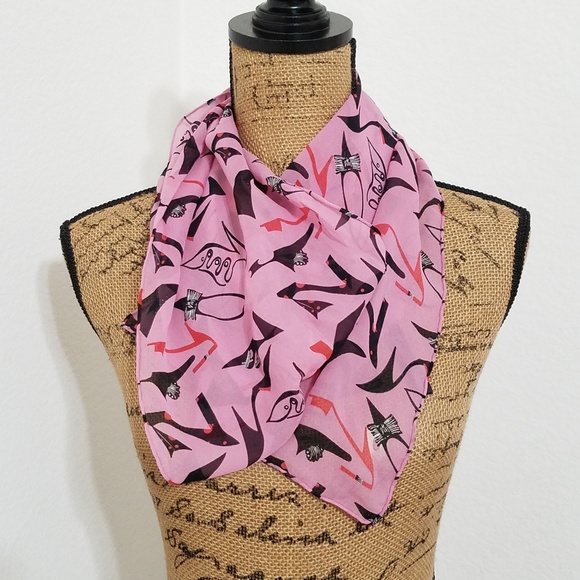 'shoe' graphic print scarf pink & black - BUNDLE!